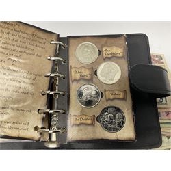 Harry Potter 'Gringotts Savings Book Coin Collection', various commemorative crowns, pre-decimal coinage, United States of America one dollar banknote etc
