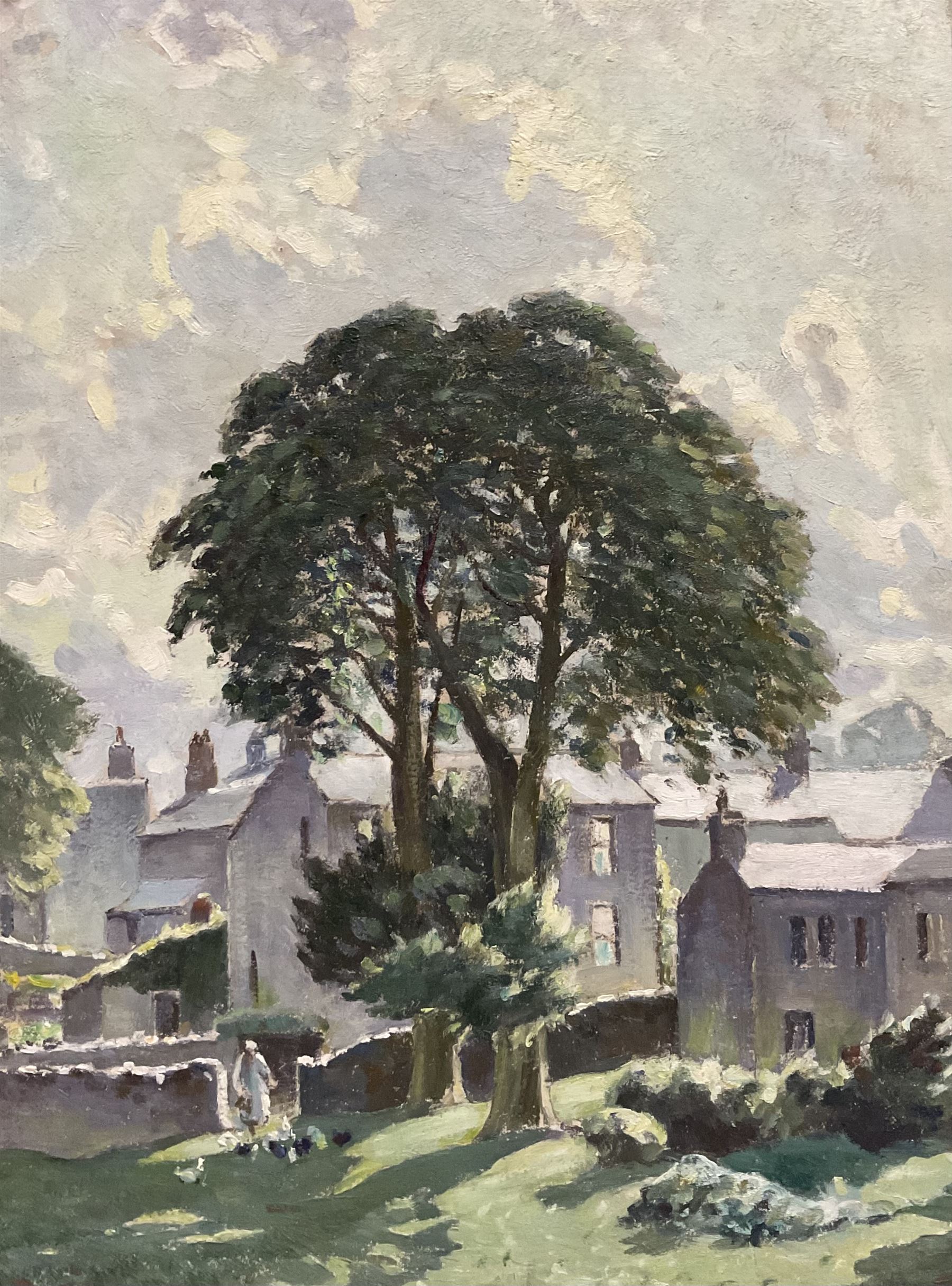 John Smith Atherton (British 1877-1943): 'Sunny Morning in Grassington', oil on board signed, titled verso 39cm x 29cm 