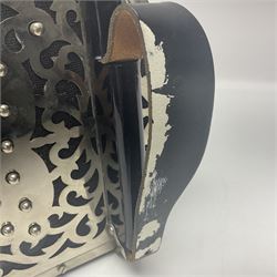 Hohner International Anglo Concertina D40/80/6LT, of hexagonal form with forty-one buttons on pierced foliate metal ends and seven-fold bellows W19.5cm