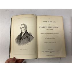 Smiles, S; 'The Story of the Life of George Stephenson' pub John Murray 1859 & Reynolds M 'Locomotive engine Driving' pub Crosby Lockwood 1880, both gilt, 2 volumes