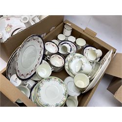 Royal Worcester pheasant plate, together with Royal Worcester Silver Viceroy six coffee cans and saucers and other teawares and ceramics, in two boxes