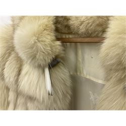 White Arctic Fox fur coat with loop fasteners 