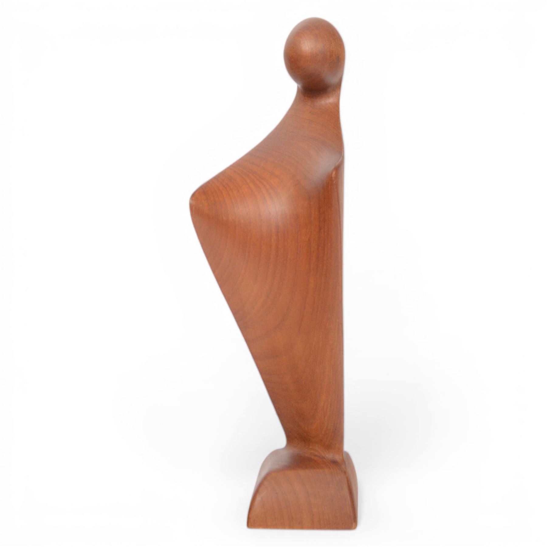 Simon Randers for Randers, teak sculpture of an abstract figure, H43cm 
