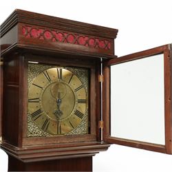 John Rogers of  Leominster (Herefordshire)- 30-hour single-handed  mid-18th century longcase movement and dial in a later bespoke made mahogany case, movement with a 10