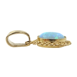 9ct gold opal pendant, hallmarked
