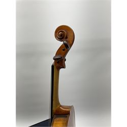 1920s continental large viola with 42cm two-piece maple back and ribs and wide grain sprucewood top with guarnerie sound holes, bears label 'Werner Alajos Budapest', overall length 69cm; in modern carrying case