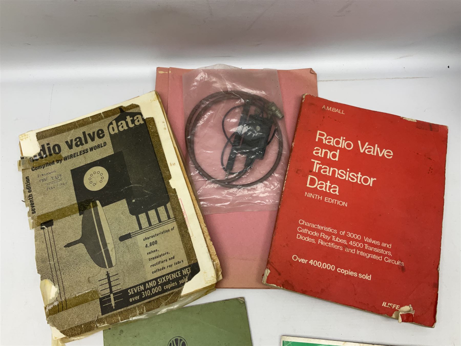 AVO valve tester, British Patent 480752 by the Automatic Coil Winder & Electrical Equipment Co Ltd, together with 16-type plug board with connecting lead, AVO wide range signal generator with original instruction manural and AVO multimeters mk2 and mk4 etc