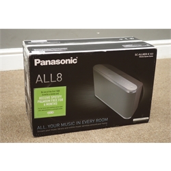  Panasonic SC-ALL8EB-K portable wireless multi-room speaker in box  
