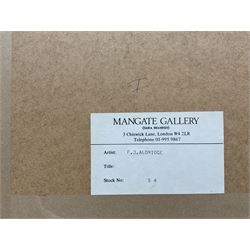 Frederick James Aldridge (British 1850-1933): Ships Moored at Sunset, watercolour signed with monogram 7cm x 17cm