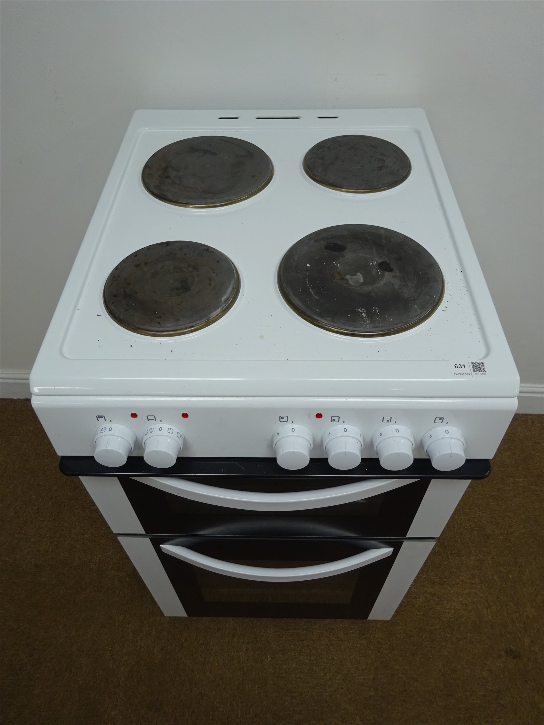 Currys CFTE50W17 essentials electric free standing cooker, W50cm, H91cm