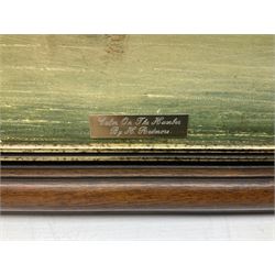 Framed oleograph type print after Henry Redmore, Calm on the Humber, overall H60cm W121cm