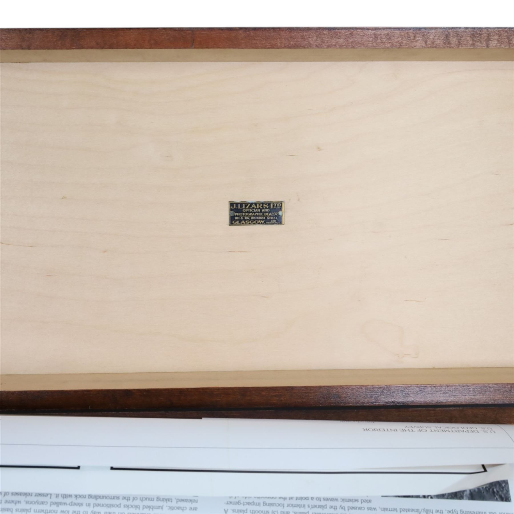 Brass telescope inscribed J.Lizars Glasgow & Edinburgh, with a library tripod and a larger wooden tripod, two spare eyepieces and original box