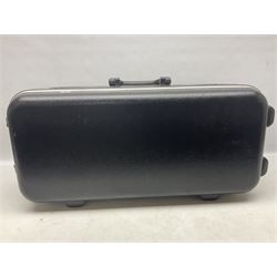 Lacquered brass 'King' alto saxophone inscribed Made by the H.N. White Co.' (Cleveland Ohio) with crook, serial no.84128; also stamped No.1 549 911 and Pat D 8-18-25; in fitted carrying case 