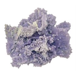 Grape agate cluster, formed of spherical quartz crystals, in purple tones, H15cm, L20cm