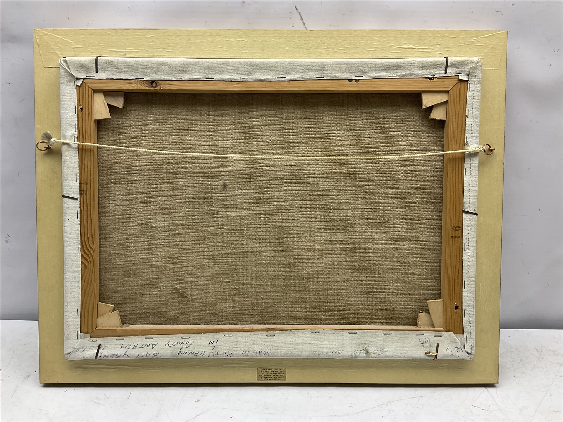 Henry McLaughlin (Australian 1937-): 'Road to Kilkenny in County Antrim', oil on canvas signed, titled verso 39cm x 54cm