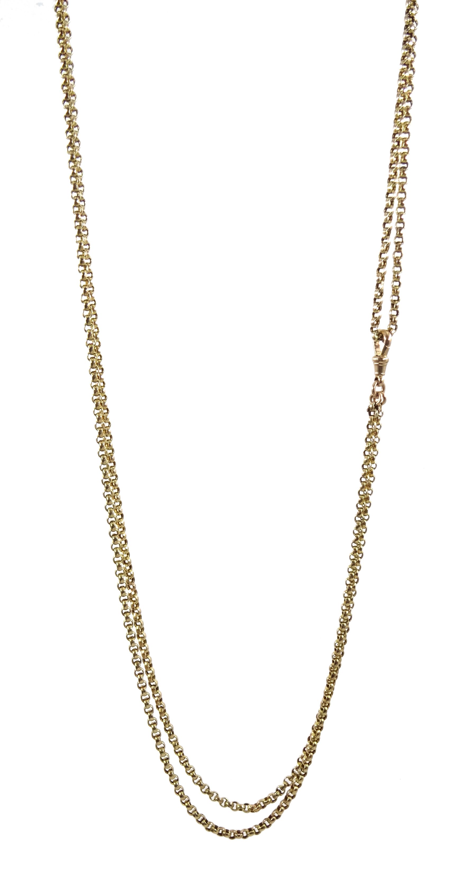 Victorian gold guard chain stamped 9c, approx 30.4gm