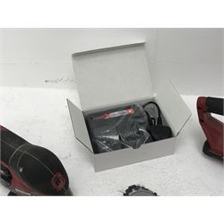 *Einhell GE-LC 18 Li cordless chainsaw and Einhell TE-OS 18/1 Li hand sander, with two batteries and charger 