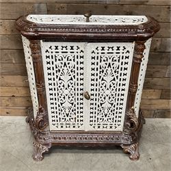Early 20th century French ornate painted cast iron stove