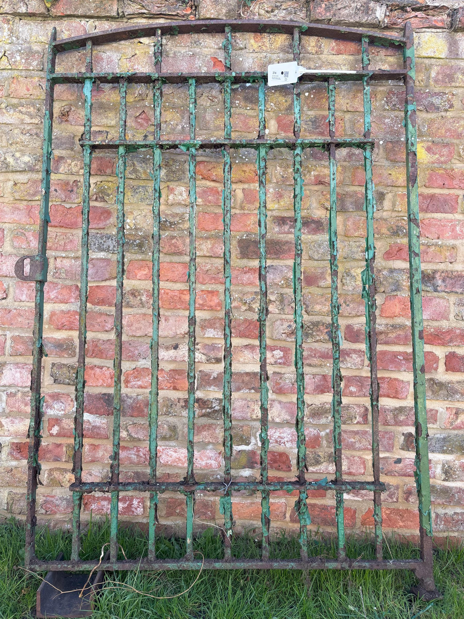19th century wrought iron pedestrian gate with arched top. H178cm, W122cm.  - COLLECTION BY APPOINTMENT FROM: The White House, Thirsk Road, Easingwold, York, YO61 3NF - CALL 01723 507111 TO ARRANGE