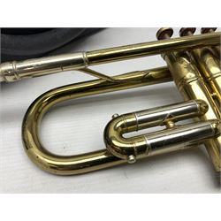Besson Stratford brass trumpet L49cm; in carrying case with mouth-piece
