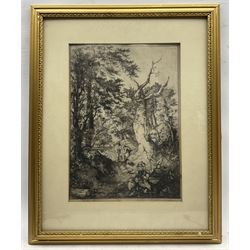 John Crome (British 1768-1821): Resting in the Woods, etching signed and dated in the plate, 37cm x 26.5cm 
