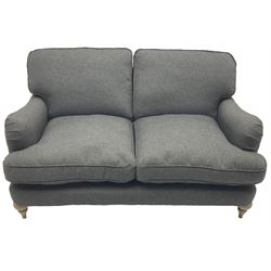 Marks and Spencer - 'Rochester' two-seat sofa on turned light wood feet, upholstered in charcoal fabric 