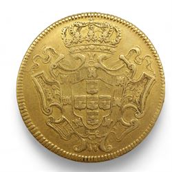 Portugal John V 1730 M one dobra or eight escudos gold coin 