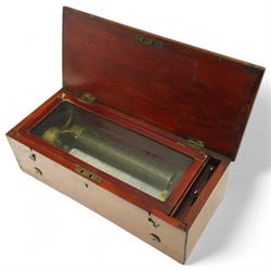 Late 19th century six air musical box, serial no.8440 with comb and cylinder movement, Gen...