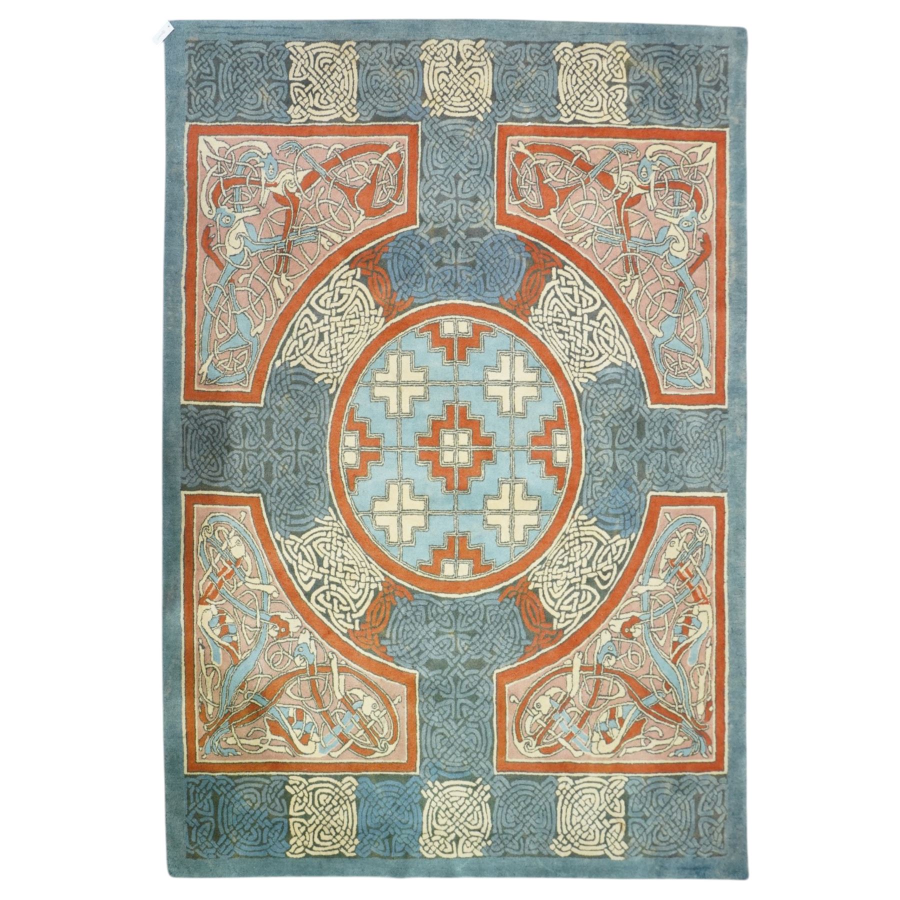 Loophouse - bespoke Lindisfarne Gospels design rug for the British Library, inspired by the St Mark gospel, limited edition of 20