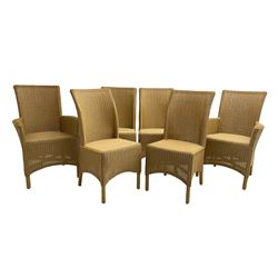 Lloyd Loom - set six (4+2) dining chairs