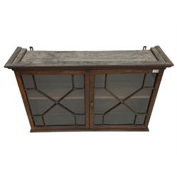 19th century mahogany two-door astragal glazed wall cabinet