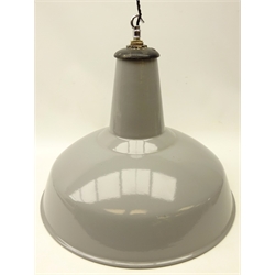  Industrial Benjamin type grey enamel centre light fitting, D45cm   