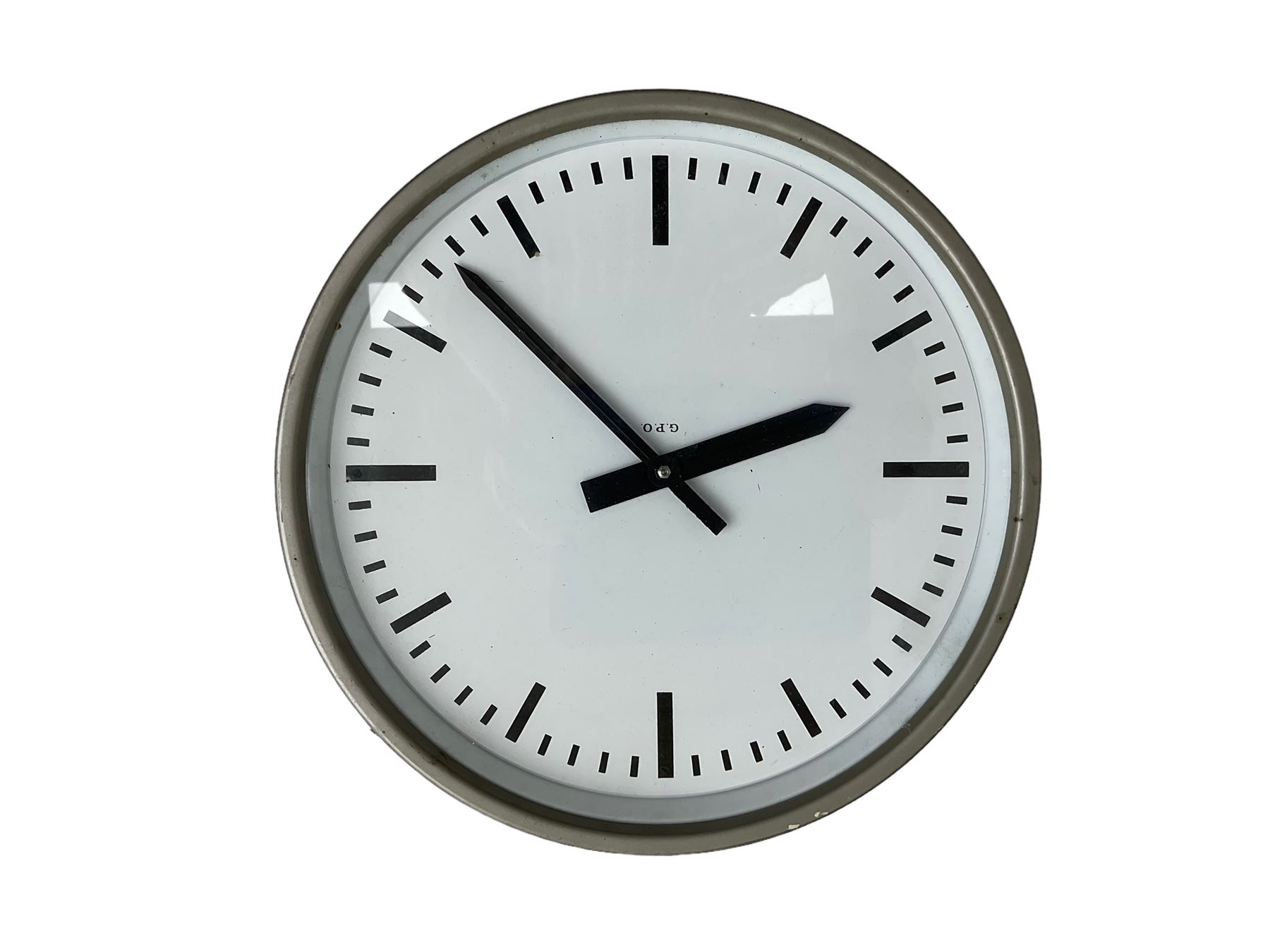 An electrically operated 1960's Gent  and similar GPO electric slave clock dial and movement.