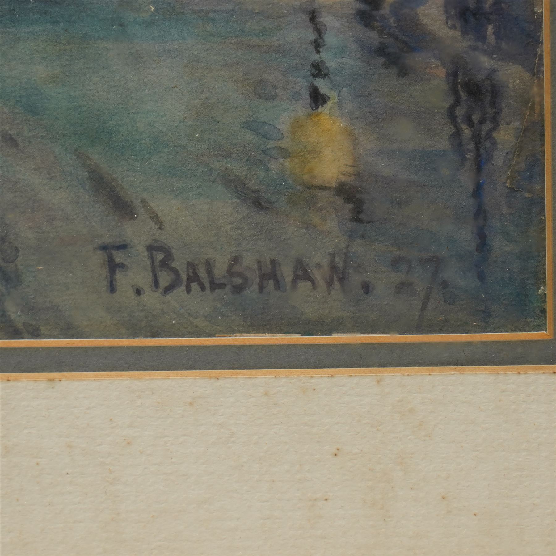 Florence Balshaw (British 1863-1942): Northern Town at Nightfall and The Avenue', pair watercolours the former signed and dated '27, the latter inscribed verso 28cm x 38cm (2)
