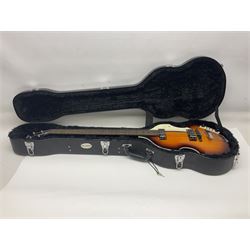 Hofner B-Bass Hi-Series electric bass guitar with sunburst finish L110cm; in Thomann fitted case