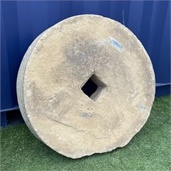 19th century sandstone grinding wheel - THIS LOT IS TO BE COLLECTED BY APPOINTMENT FROM DUGGLEBY STORAGE, GREAT HILL, EASTFIELD, SCARBOROUGH, YO11 3TX