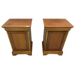 Pair of French cherry wood bedside cabinets
