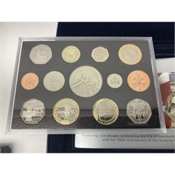 Five The Royal Mint United Kingdom proof coin sets, dated 2006, 2007, 2008, 2010 and 2011, all cased with certificates