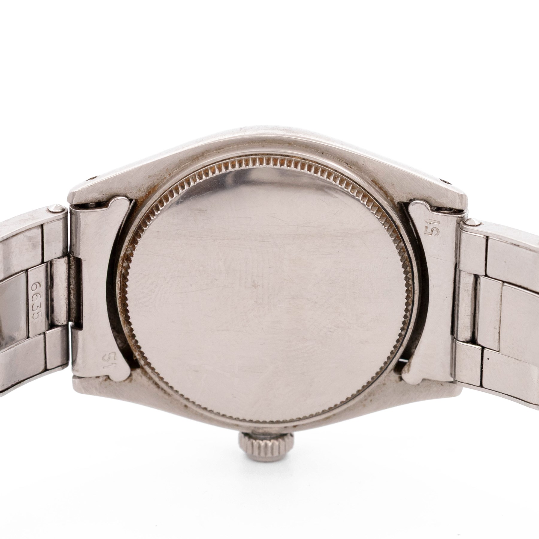 Rolex Oyster Speedking Precision gentleman's stainless steel manual wind wristwatch, circa 1961, Ref. 6421, serial No. 649563, silvered dial with dagger hour markers, on Rolex expanding stainless steel bracelet, with fold-over clasp