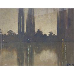 Henry Masterman Mist (Canadian 1871-1954): 'D'Oyly Carte Island - Weybridge', watercolour signed with initials, titled and dated 1920 verso 26cm x 32cm 