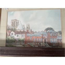 Collection of original watercolours with local interest and an oil to include Richard White, Bobbie Simmons, Marmaduke Miller, D England and Peggy Pountain in one box (approx. 21)