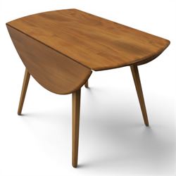 Ercol - model '384' light elm drop leaf table, on tapering legs