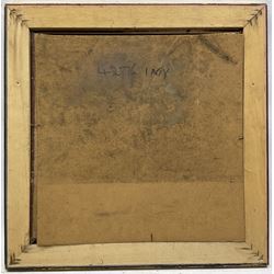 Edgar Wood (British 1860-1935): Blossom Trees, oil on unstretched canvas signed and dated '19, 33cm x 32cm