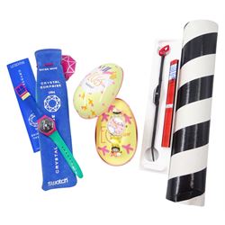 Swatch twelve quartz wristwatches including Eggs Dream, Crystal Surprise, Point of View, Pop and watching breakfast, three cased and a Swatch catalogue