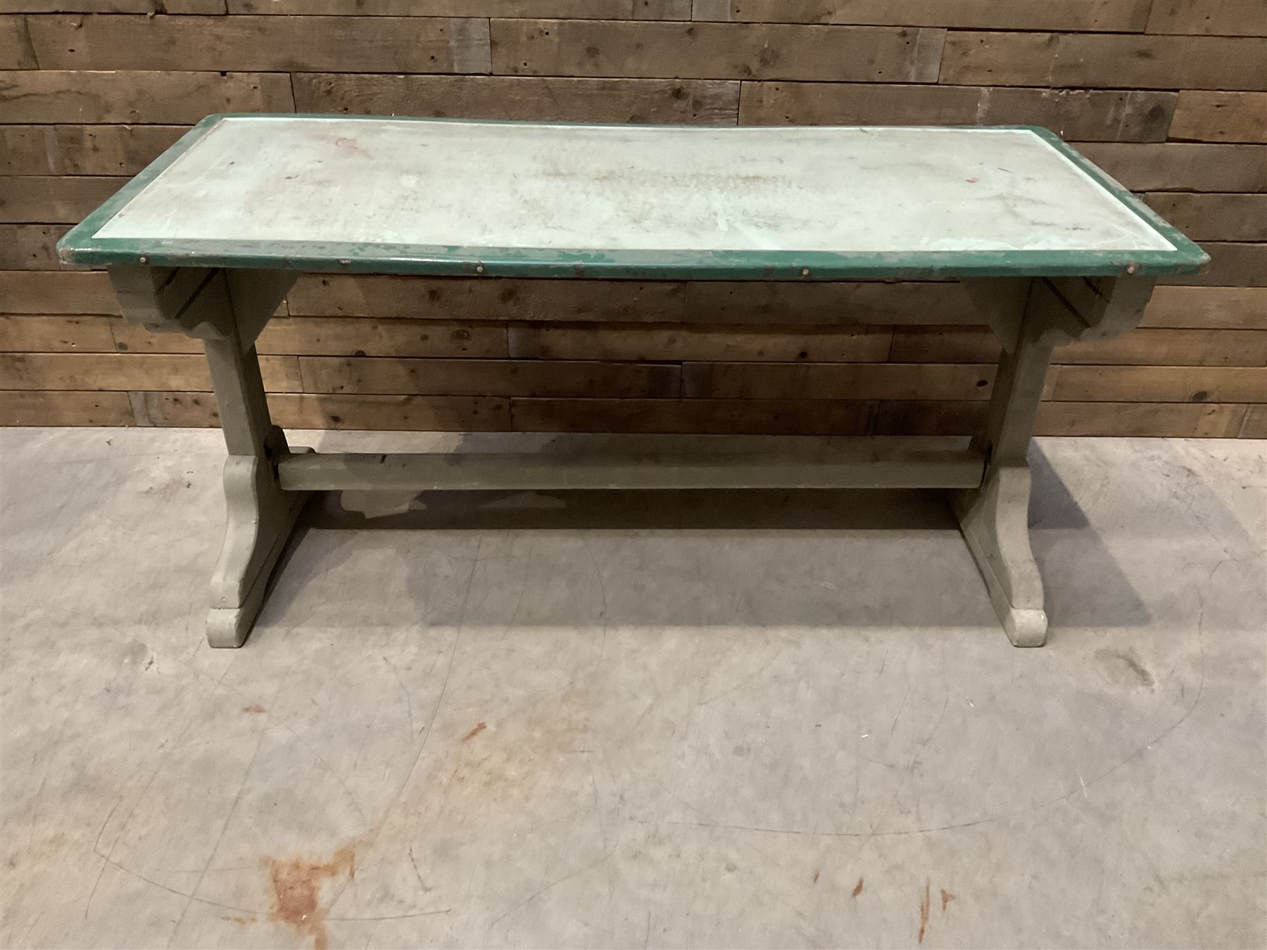 Early 20th century painted wood and enamel Military folding campaign table