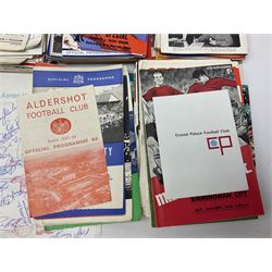 Collection of assorted football programmes, including International examples, together with copies of Football League Review and other memorabilia