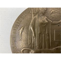 WWI bronze death plaque - John Stuart Phelps
