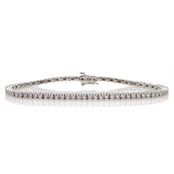  18ct white gold diamond line bracelet, stamped 750 approx 2 carats total  