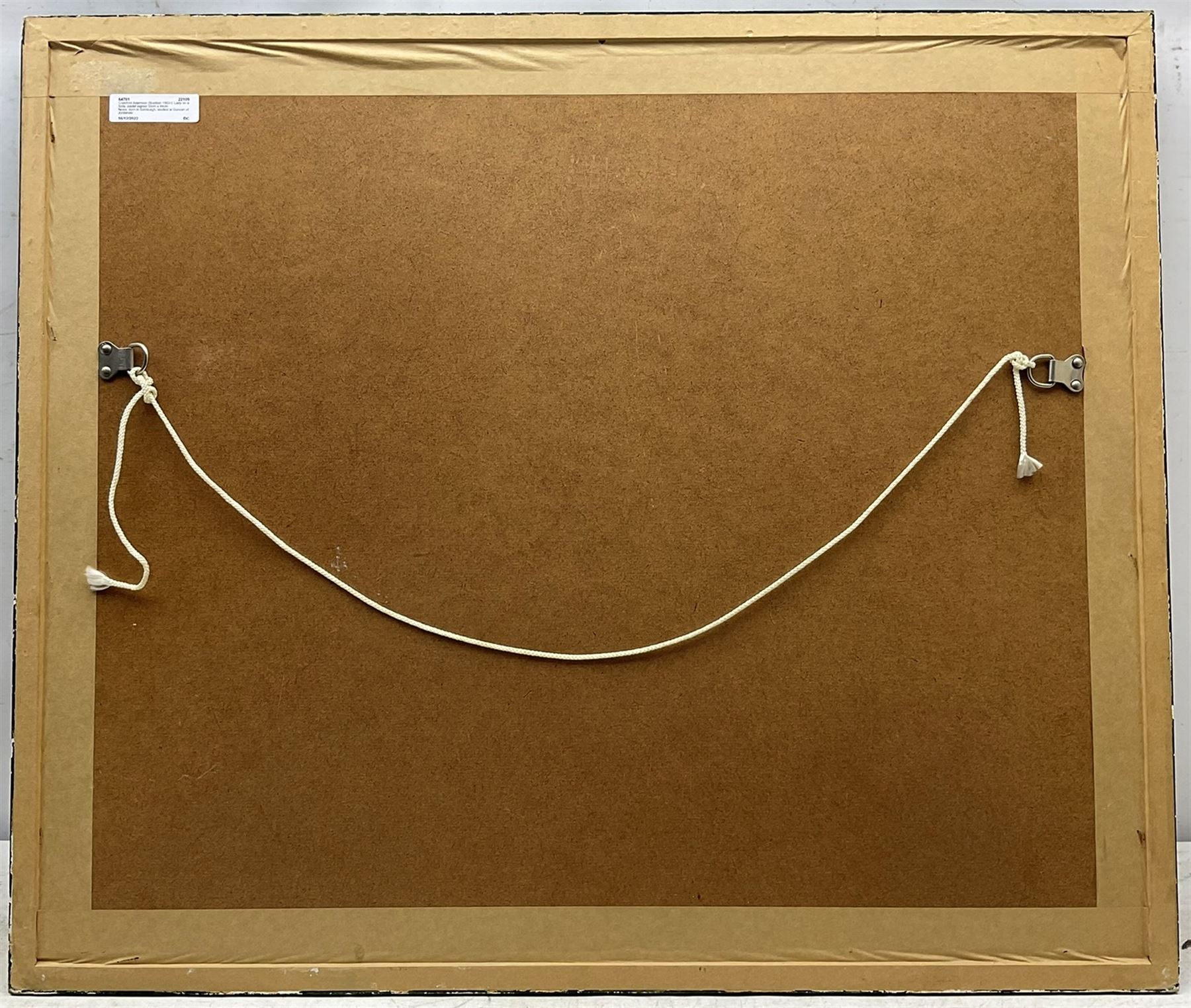 Crawfurd Adamson (Scottish 1953-): Lady on a Sofa, pastel signed 32cm x 44cm
Notes: born in Edinburgh, studied at Duncan of Jordanstone College of Art Dundee 1971-76, became a full time painter in 1983. Adamson's pictures explore relationships, real and abstract, through figures posed in interiors or on the seashore. Works held by Metropolitan Museum of Art New York