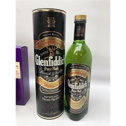 Mixed whisky and port, to include Glenlivet, twelve year old, single malt Scotch whisky, 70cl 40% vol, Bunnahabhain, 12 year old, single malt Scotch whisky, 70cl, 40% vol, Glenfiddich, special reserve, single malt Scotch whisky, 75cl, 40% vol, Graham's, the Tawny reserve port, 75cl 20% vol, Calem, Old Friends white port, 375ml 19.5% vol, and five others of various contents and proof (10)